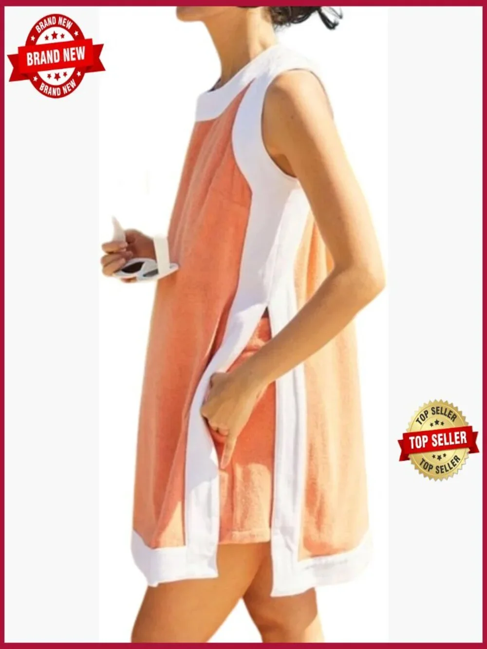 Two Piece Lounge Set Summer Side Slit Mini Dress Casual Shorts Set Boho Color